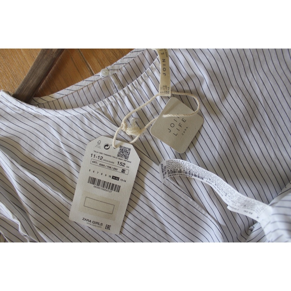Zara Girls Knotted Striped Long Sleeve Top 11-12 - Picture 8 of 8